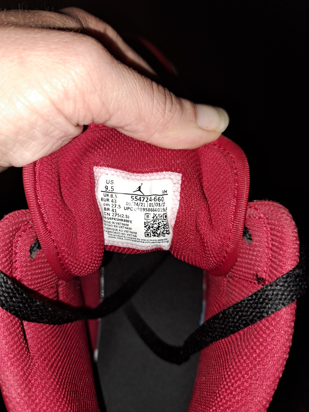 Nike Air Jordan 1 Mid Reverse Bred Black Red White 554724-660 Men's Size 9.5 - Picture 7 of 10